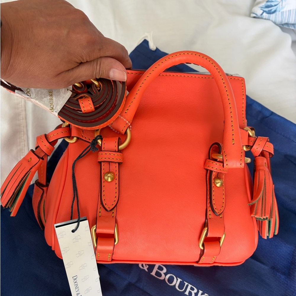NWT Dooney and Bourne Florentine Nano Salmon Leather Satchel - Picture 8 of 9